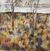 Egon Schiele Winter Trees oil painting